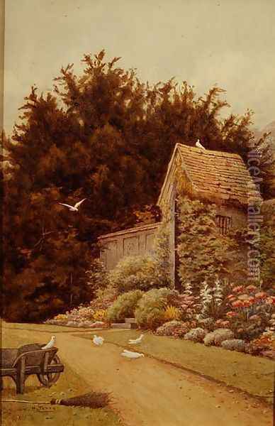 An Old Garden House at Hartwell House Oil Painting - Henry Terry