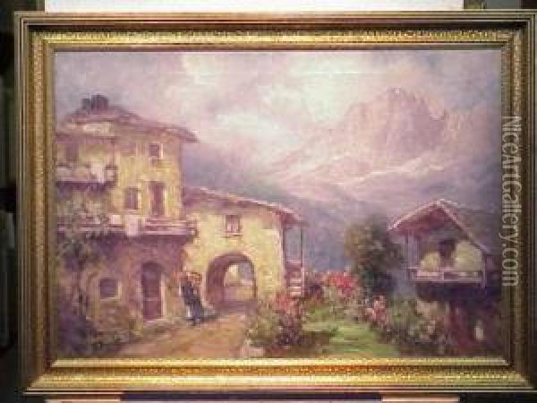 Alpine View Oil Painting - Gaetano de Martini