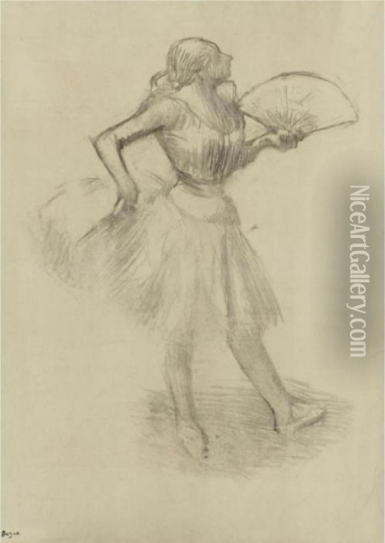 Danseuse A L'eventail Oil Painting - Edgar Degas