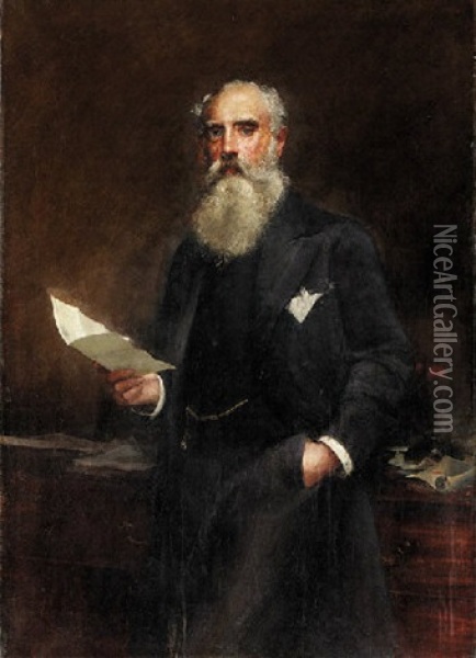 Portrait Of G.b. Wieland, Esq. Oil Painting - Sir Samuel Luke Fildes