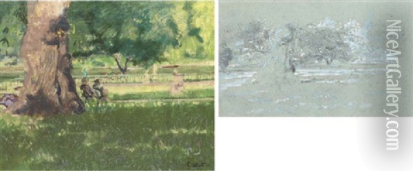 The Serpentine (+ A Study For The Same, Pencil And Wash; 2 Works) Oil Painting - Walter Sickert