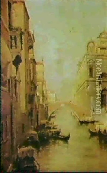 Rio Dei Mendicanti Oil Painting - Vincenzo Caprile