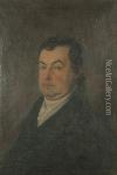 Portrait Of A Gentleman, Bust-length, With A Black Coat, With A White Cravat Oil Painting - Francisco De Goya y Lucientes
