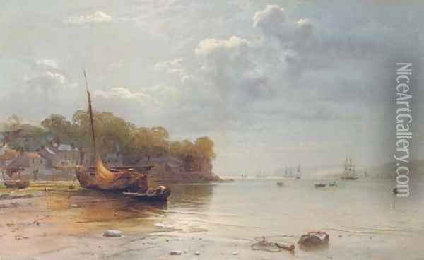 Conway harbour at low tide, Wales Oil Painting - Samuel Jackson