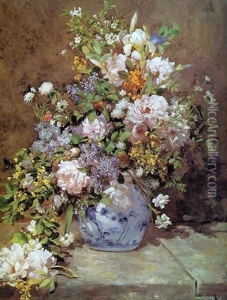 Spring Bouquet Oil Painting - Pierre Auguste Renoir