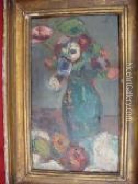 Vase De Fleurs Et Fruits Oil Painting - Manuel Ortiz De Zarate