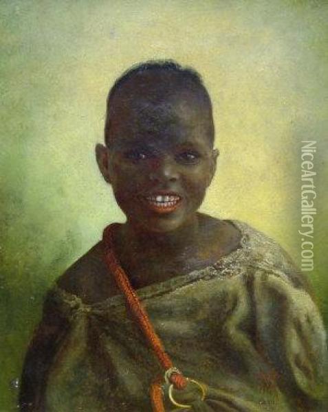 African Child Oil Painting - Margaret Murray Cookesley