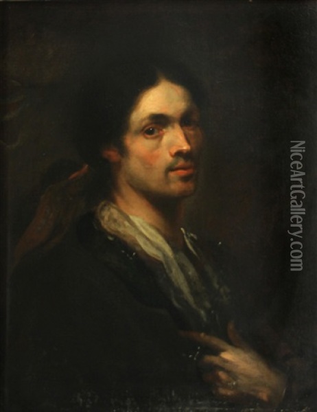 Namnlosa Portratt Oil Painting - Johann (Jan) Kupetzki