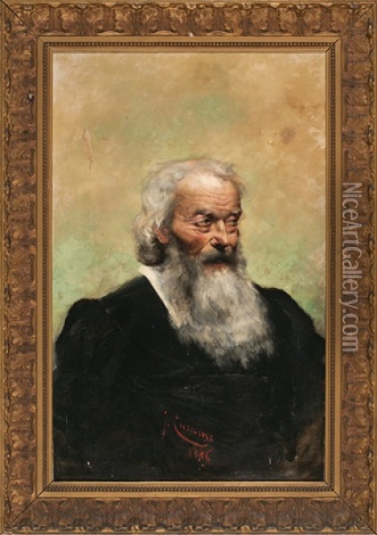 Retrato Masculino Oil Painting - Josep (Jose) Cusachs y Cusachs