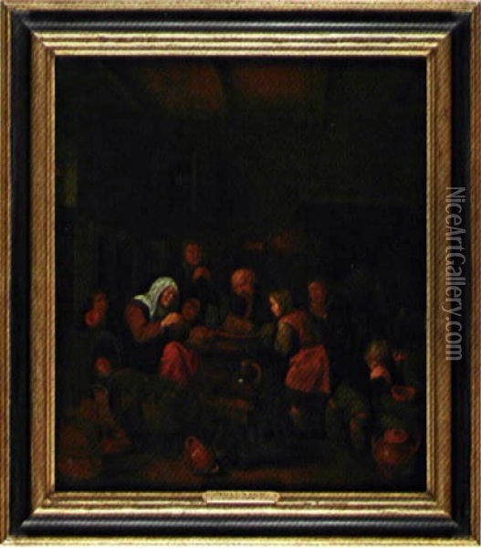 La Benedicite Oil Painting - Nicolaes Molenaer