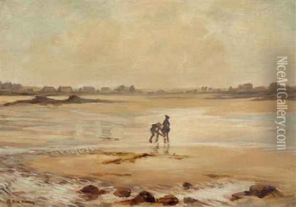 Low Tide Etaples Oil Painting - Rupert Bunny