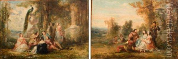 Scenes Galantes Dans Un Parc Oil Painting - Narcisse-Virgile D Az De La Pena