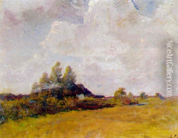 Landskab Oil Painting - Julius Paulsen