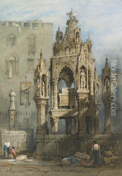 The Scaliger Monument, Verona, Italy Oil Painting - Samuel Prout