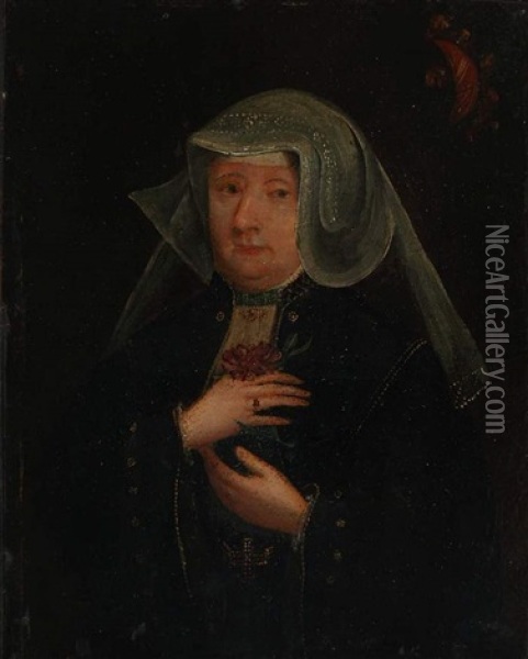 Dreiviertelbildnis Einer Patrizierfrau Oil Painting - Bartholomaeus (Barthel) Bruyn the Younger