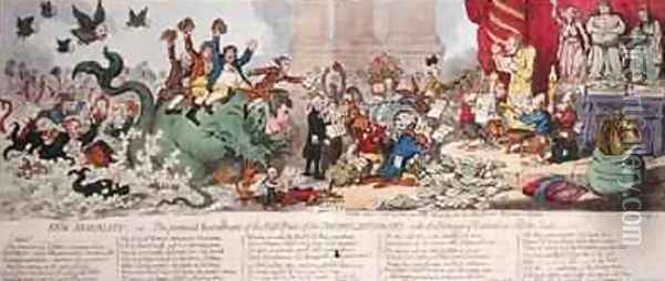 New Morality or The promisd Installment of the High Priest of the Theophilanthropes Oil Painting - James Gillray