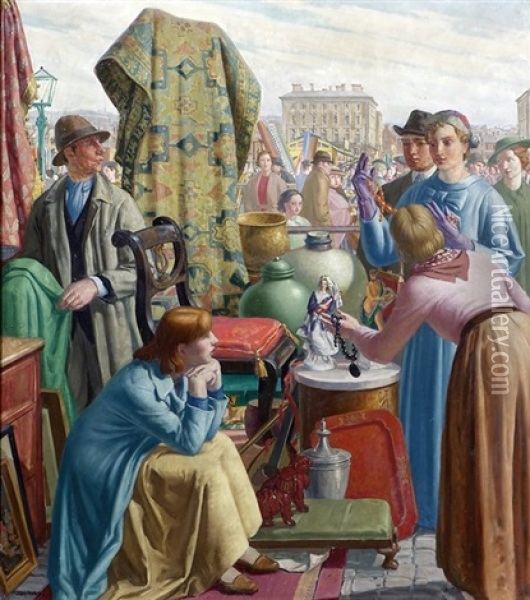 The Caledonian Market Oil Painting - Harry Morley