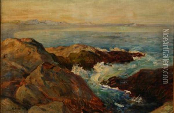 Bar Harbor, Maine Coastline Oil Painting - Richard Norris Brooke
