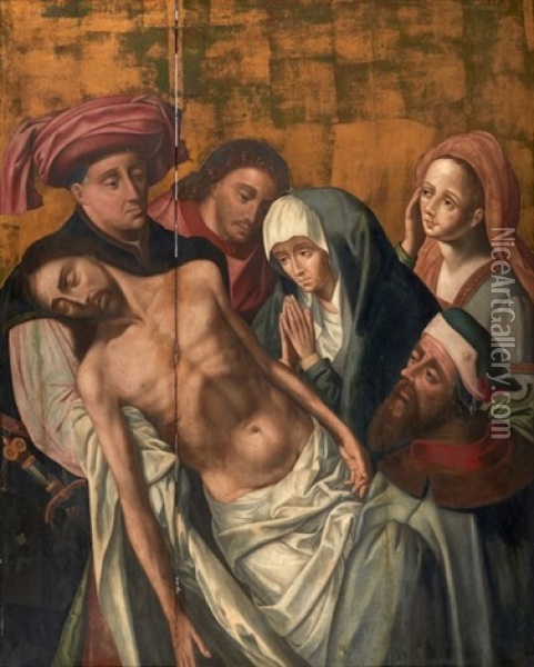 La Deploration Sur Le Corps Du Christ Oil Painting - Hugo Van Der Goes