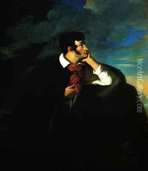 Mickiewicz on the Cliff of Yudah Oil Painting - Walenty Wankowicz