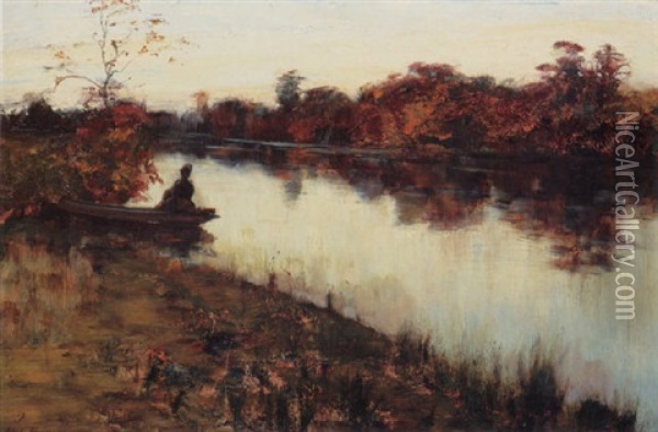 Twilight On The River Oil Painting - Alexander Harrison