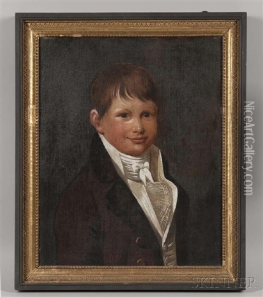 Portrait Of A Young Man Oil Painting - Charles Delin