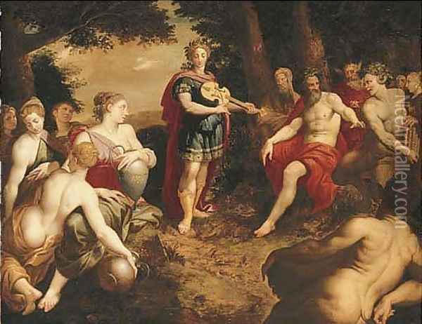 The Contest of Apollo and Pan Oil Painting - School Of Fontainebleau