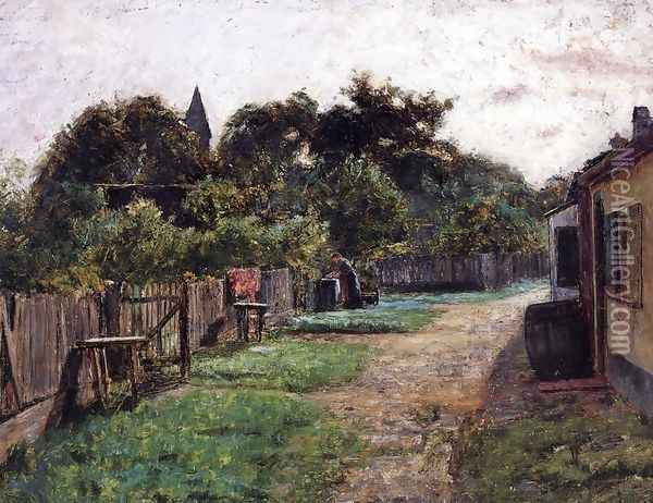 Village Scene Oil Painting - Theodore Clement Steele
