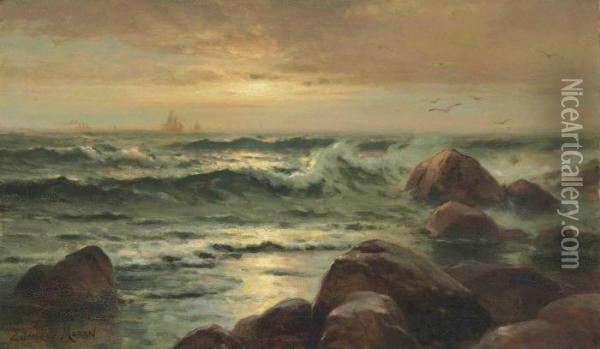 Off The Atlantic Coast Oil Painting - Edward Moran