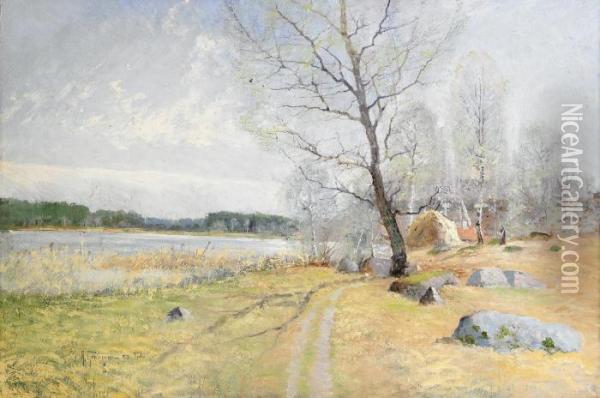 Varlandskap Fran Tido Oil Painting - Anton Genberg