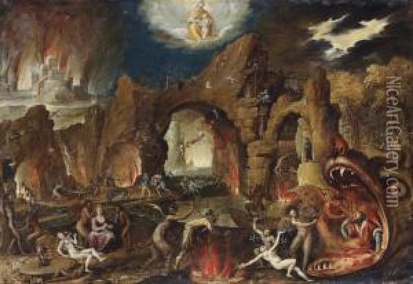 The Harrowing Of Hell Oil Painting - Jakob Isaaksz Swanenburgh