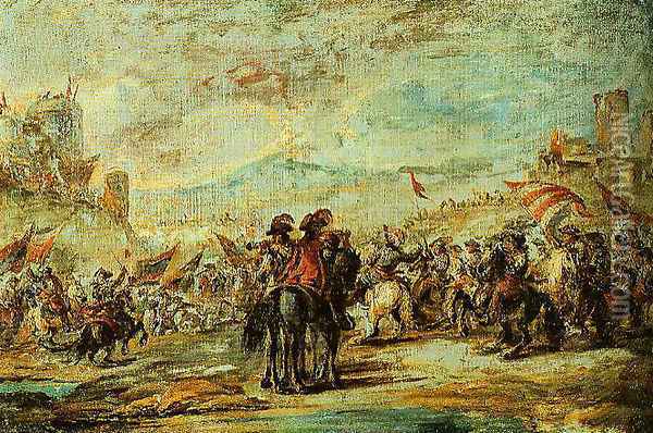 The Cavalry Charge Oil Painting - Francesco Simonini