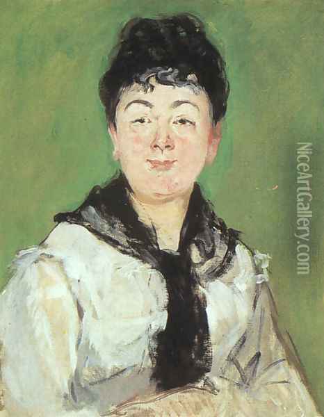 Portrait of a Lady with a Black Fichu 1878 Oil Painting - Edouard Manet