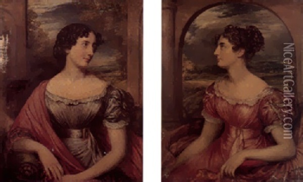 Portrait Of Miss Jane Puxley Oil Painting - John Linnell
