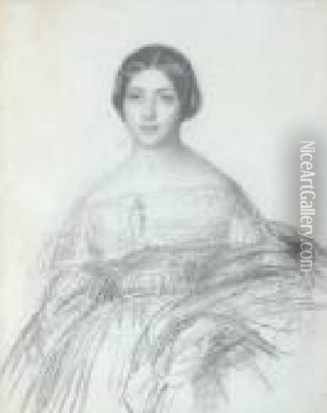 Portrait D'une Jeune Femme Oil Painting - Franz Xavier Winterhalter