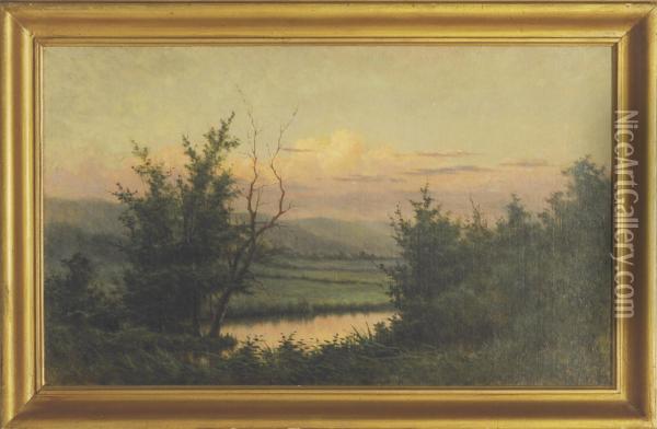River Through The Forest Clearing Oil Painting - Frederick Debourg Richards