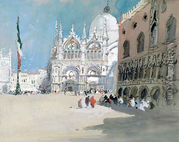 St Marks and the Doge's Palace Oil Painting - Hercules Brabazon Brabazon