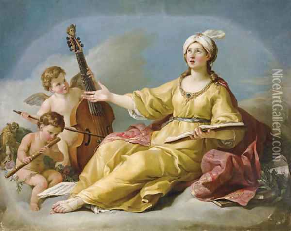 The Muse of Music Oil Painting - Joseph-Marie Vien