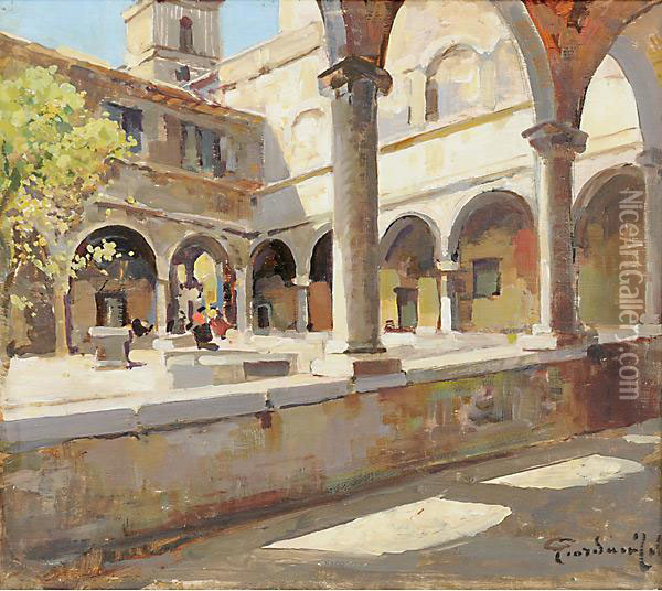 Chiostro Oil Painting - Felice Giordano