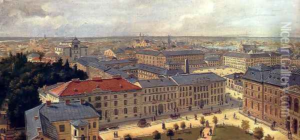 Views Of Warsaw (Pic 1) Oil Painting - Cheslas Bois Jankowski
