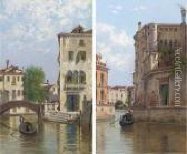 The Old Palace; And Canale Del Tolentino, Venice Oil Painting - Antonietta Brandeis