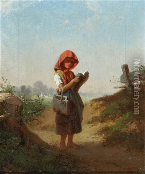 Lesendes Madchen Oil Painting - Carl Joseph Franz