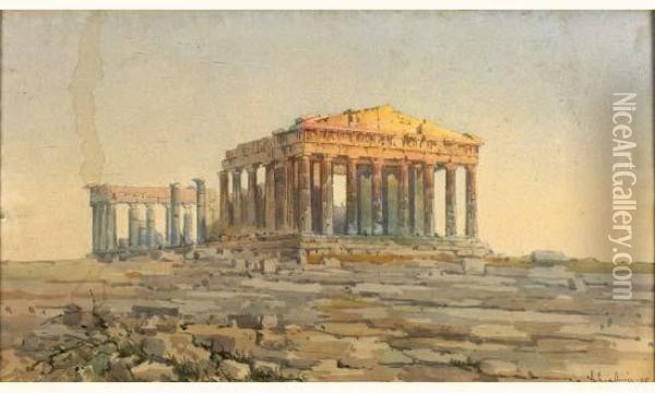 Le Parthenon Oil Painting - Angelos Giallina