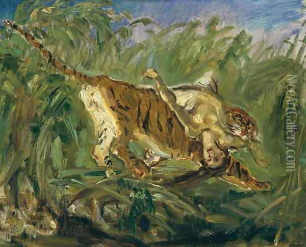 Tiger in the Jungle, 1917 Oil Painting - Max Slevogt