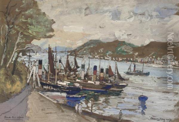 South Pier, Oban Oil Painting - James Kay