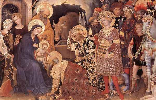Adoration of the Magi (detail 1) 1423 Oil Painting - Gentile Da Fabriano