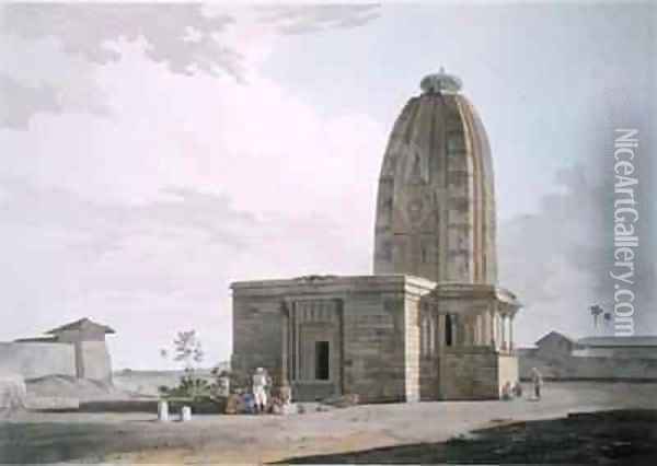 Hindoo Temple at Deo in Bahar Oil Painting - Thomas & William Daniell