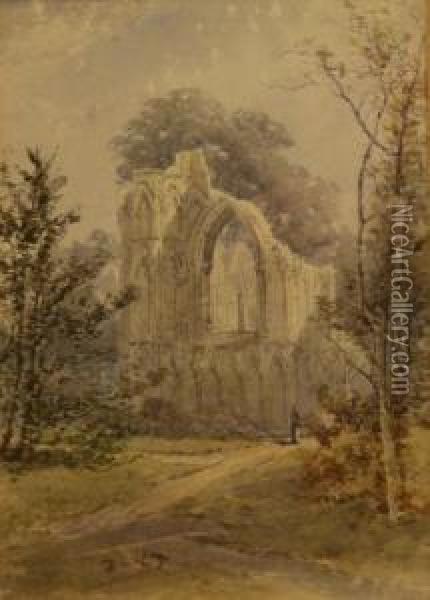 'st Mary's Abbey York' Oil Painting - William James Boddy