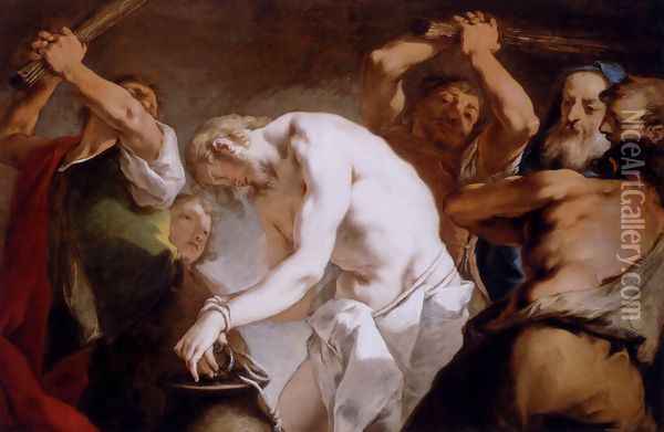 The Flagellation of Christ c. 1720 Oil Painting - Nicola Grassi