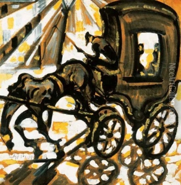 Konflis (coach) Oil Painting - Hugo Scheiber